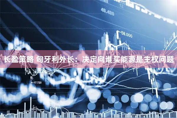 长盈策略 匈牙利外长：决定向谁买能源是主权问题