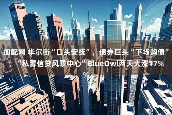 加配网 华尔街“口头安抚”，债券巨头“下场购债”，“私募信贷风暴中心”BlueOwl两天大涨17%